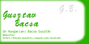 gusztav bacsa business card