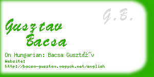 gusztav bacsa business card